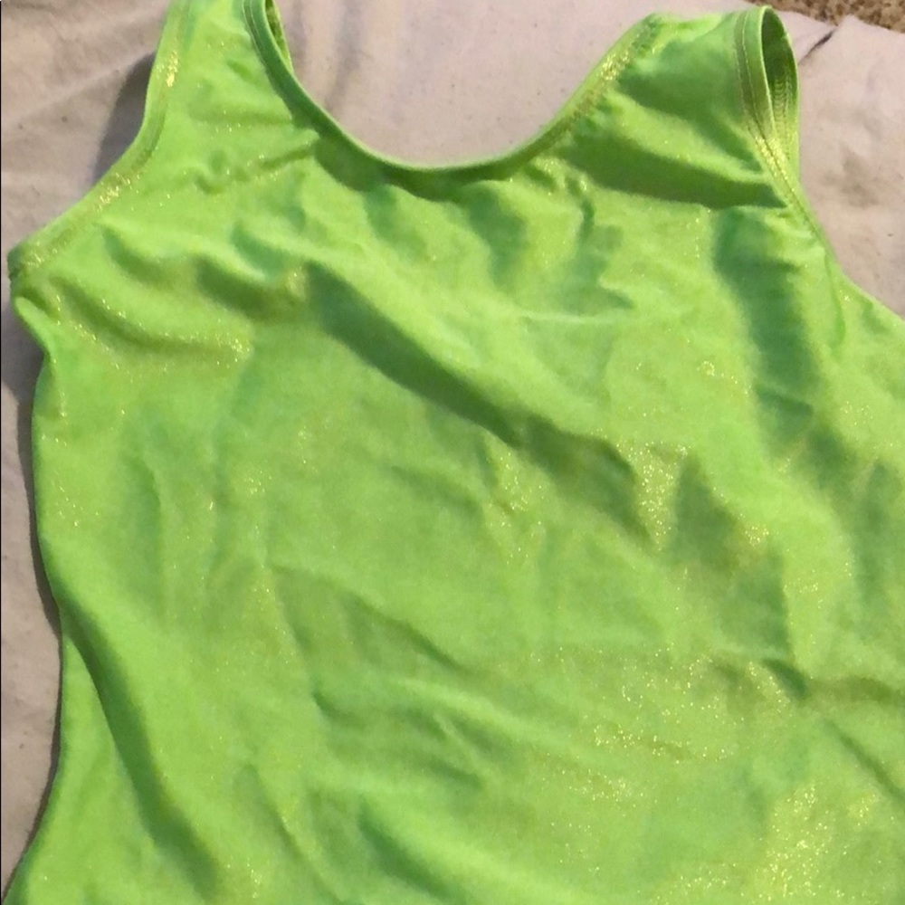 Lime green leotard from perfect balance!